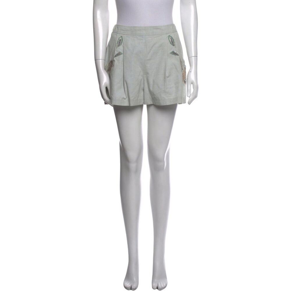 Anthropologie Suno Shorts XS High Rise Embroidered Grey Boho Cottage Summer - Picture 11 of 13